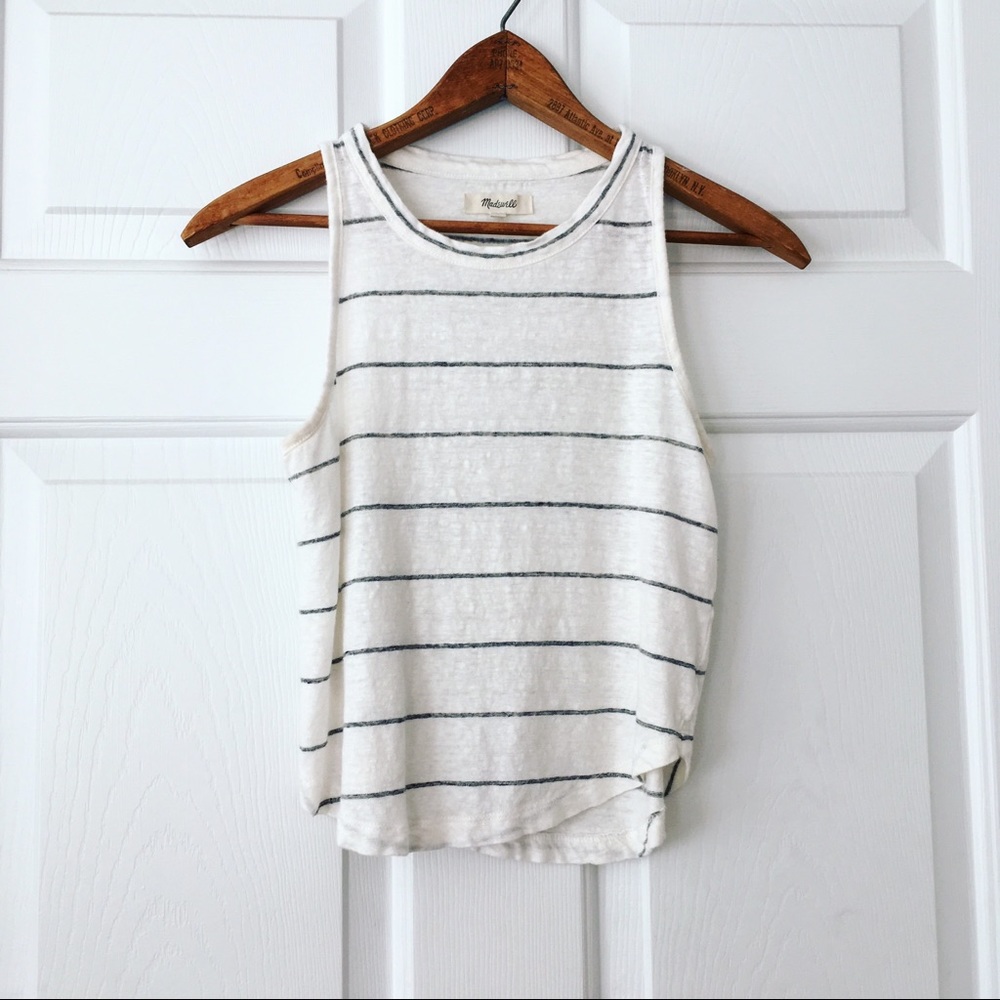 Madewell Linen Allegro Top in Soledad Stripe, Xxs
